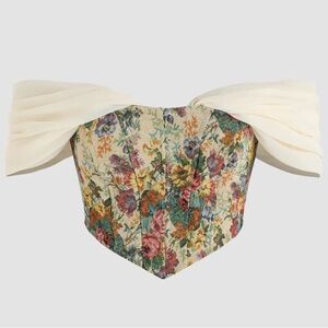 CIDER Floral off shoulder Corset Top